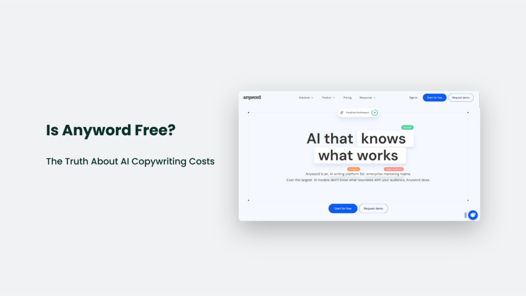 Screenshot Of The Anyword Website Featuring The Heading &Quot;Is Anyword Free? The Truth About Ai Copywriting Costs&Quot; And The Highlighted Section &Quot;Ai That Knows What Works.