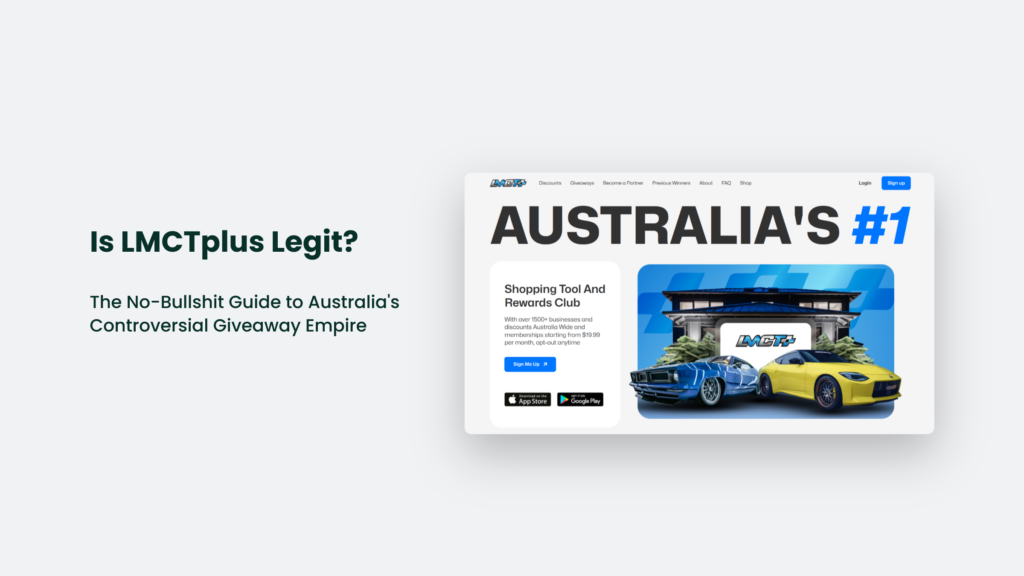 Discover The Legitimacy Of Lmctplus, Australia'S #1 Shopping Tool And Rewards Club. Our Website Preview Showcases Text Questioning, &Quot;Is Lmctplus Legit?&Quot; Alongside An Image Of Two Sleek Cars. Dive In To See Why Thousands Trust Lmctplus For Their Exclusive Deals And Memberships.